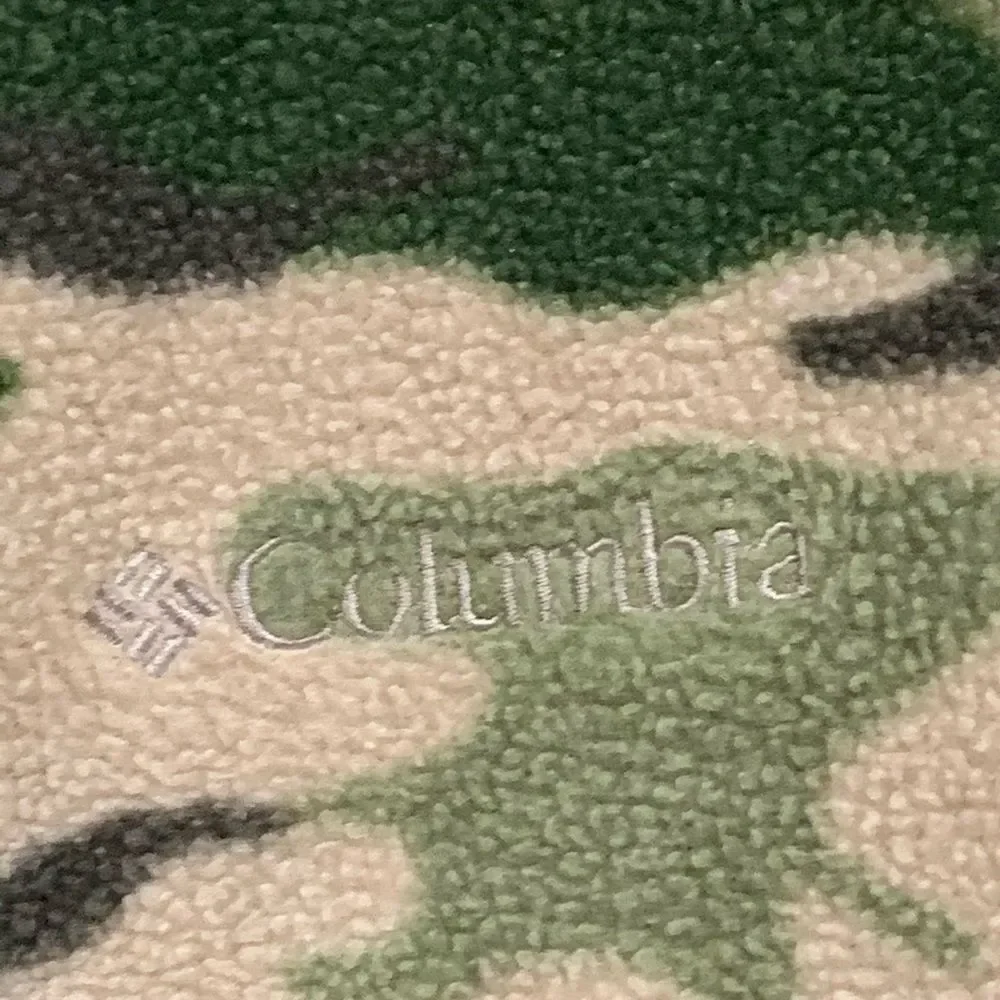 Columbia Boys Camo Fleece Jacket Full Zip Green Youth —14/16